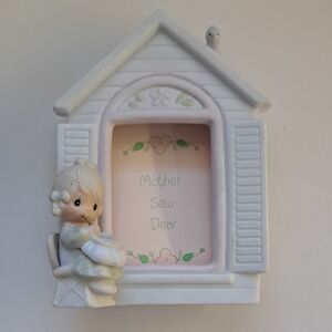 1981 Precious Moments Picture Frame Sew Mother Dear E-7241 by Jonathan & David